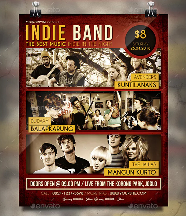 Retro Indie Band Flyer Template