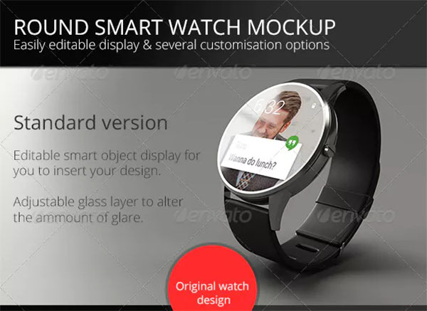 Round Smart Watch Mock-Up