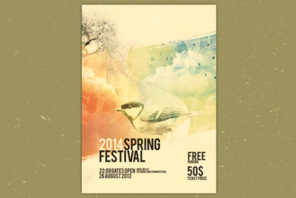 Simple Spring Festival Flyer Template