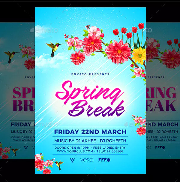 Spring Break Flyer Template
