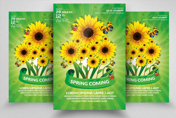 Spring Coming Flyer Template