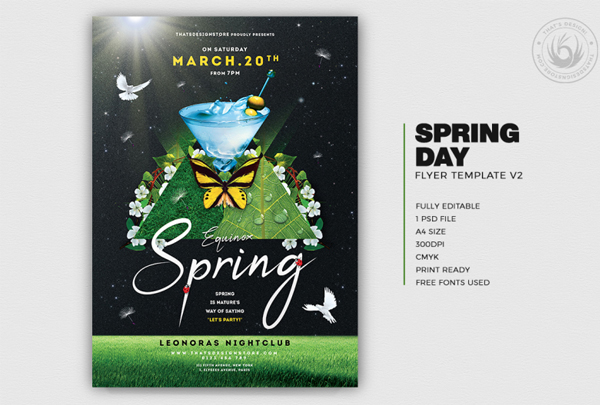 Spring Day Editable Flyer Template