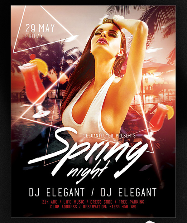 Spring Night Free Flyer PSD Template