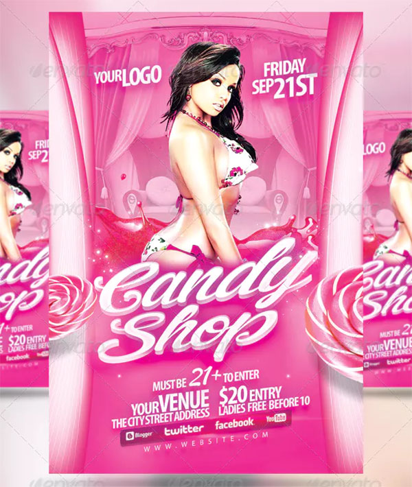 Sweet Candy Shop Party Flyer