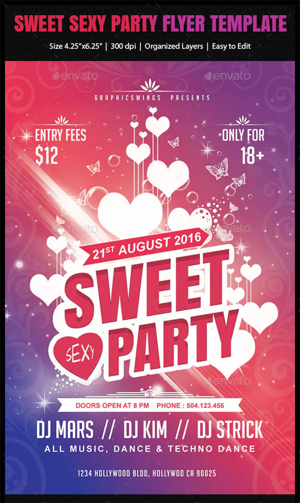 Sweet Sexy Party Flyer Template