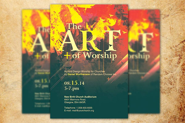The Art of Worship Church Flyer