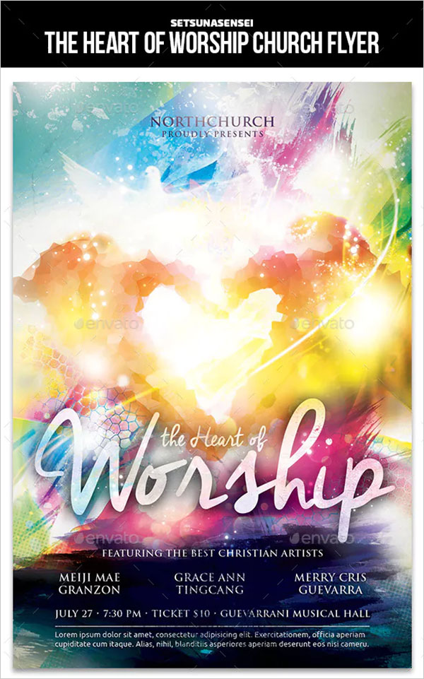 The Heart of Worship Church Flyer