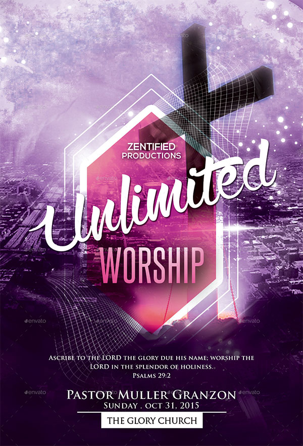 Unlimited Worship Flyer Template Design