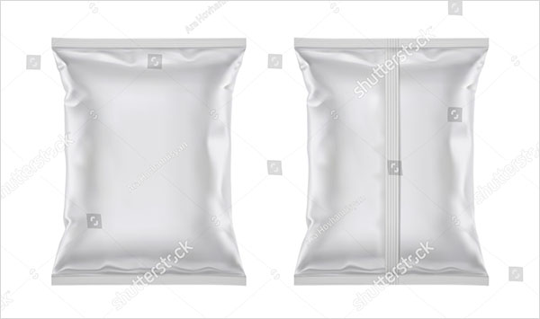 Vector Blank Plastic Foil Bag Packaging Mockup