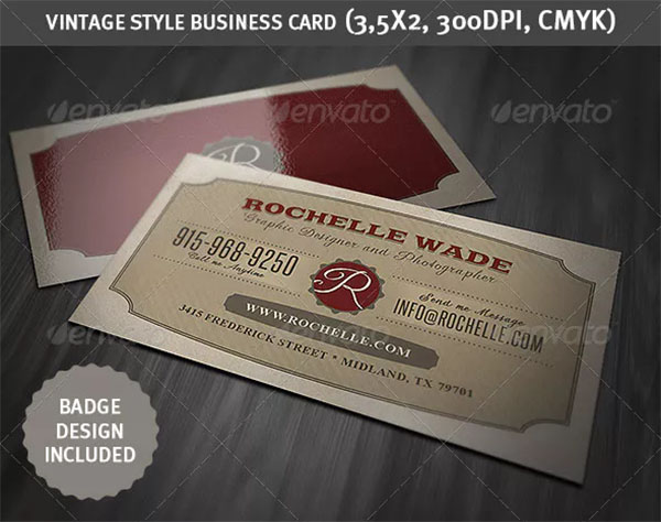 Vintage PSD Business Card Template