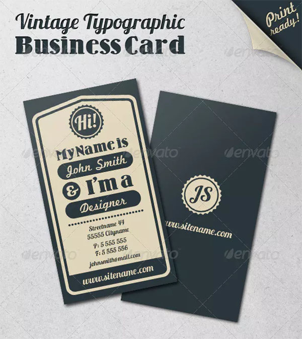 Vintage Typographic Business Card