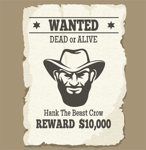 Wanted Dead or Alive Western Poster