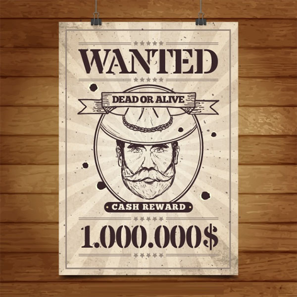 Wanted Poster Free PSD Template