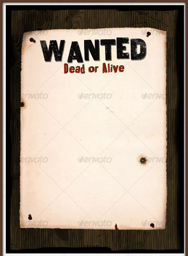 Wanted Poster On Wood Wall