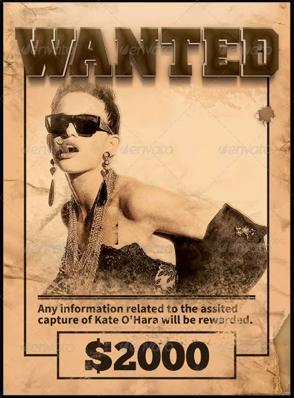 Wanted Poster Template Design