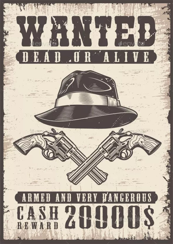 Wanted Vintage Poster Design