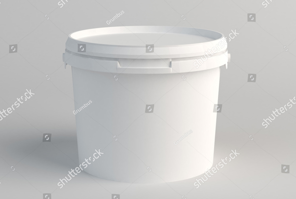 White Plastic Bucket Mockup