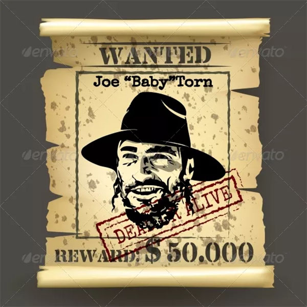 Wild West Style Wanted Poster