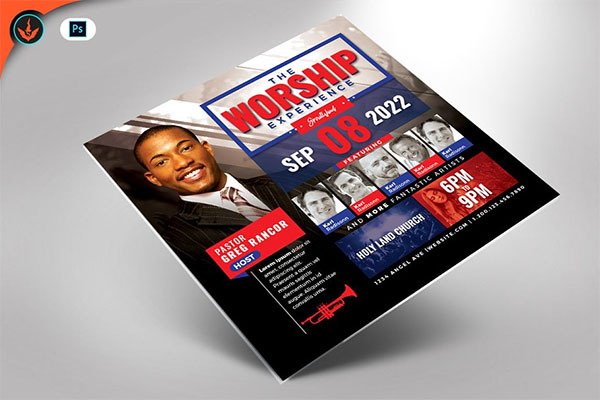 Worship Square Flyer Template