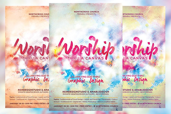 Worship Thru a Canvas Church Flyer