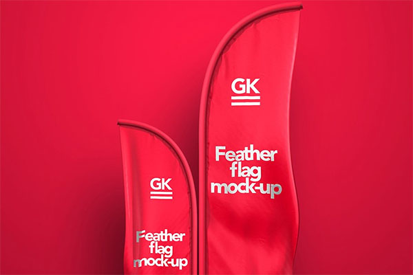 3D Feather Flags Mock-up