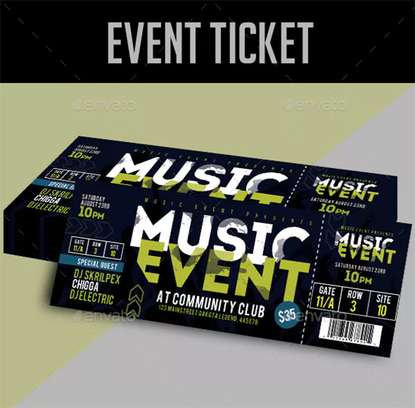 Abstract Event Ticket Template