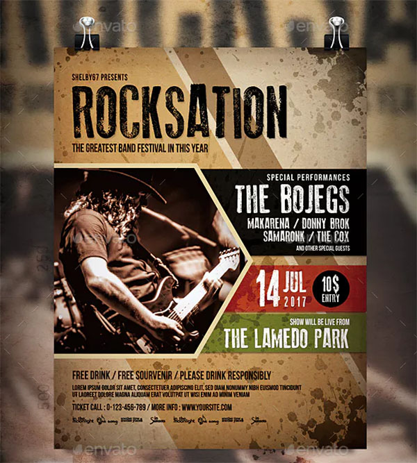 Band Event Flyer & Poster PSD Template