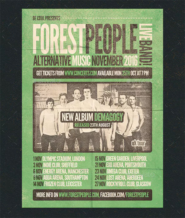 Band Tour Flyer& Poster Design PSD