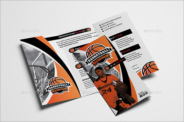 Basketball Tri-Fold Brochure Template