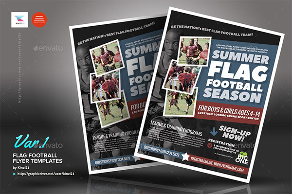 Flag Football Flyer PSD Templates