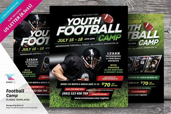 Football Camp Flyer Templates