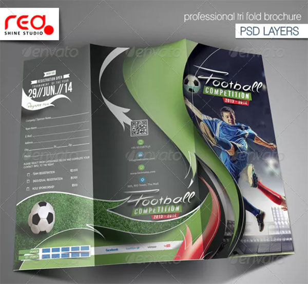 Football Competition Trifold Brochure Template