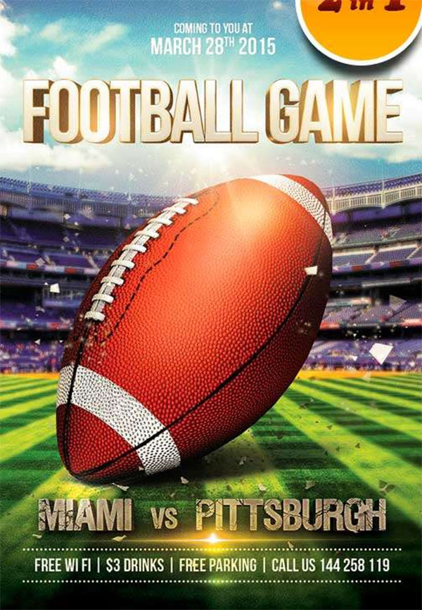 Football Game Free Flyer PSD Template