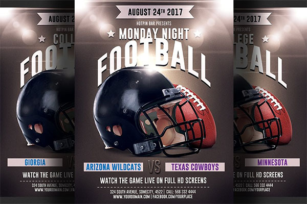 Football Game PSD Flyer Template