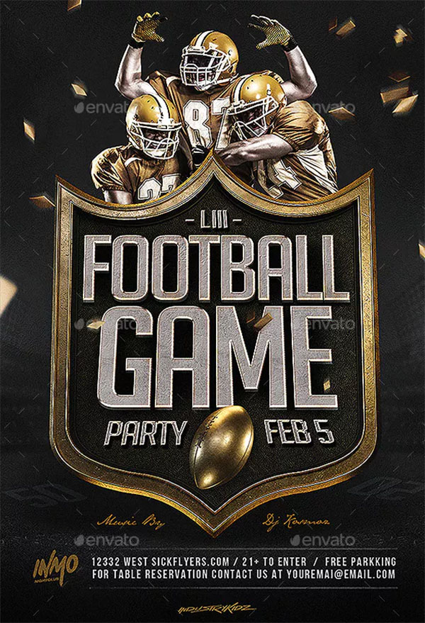 Football Party Flyer Template