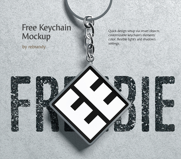 Free PSD Keychain Mockup