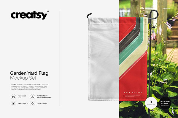 Garden Yard Flag Mockup Set