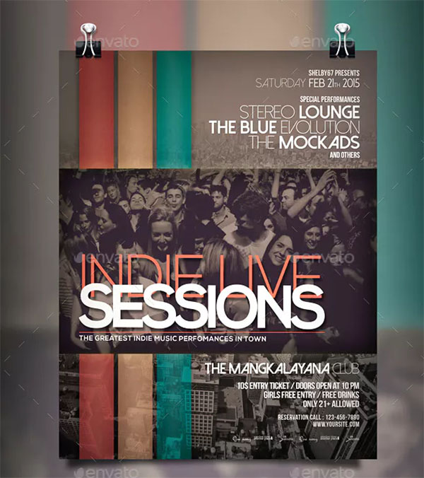 Indie Band Event Flyer & Poster Design