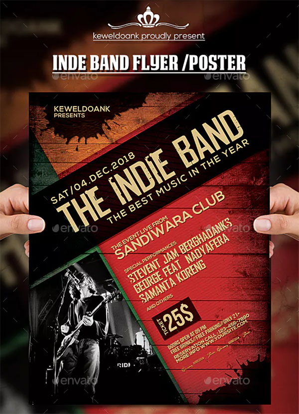 Indie Band Flyer & Poster PSD Design