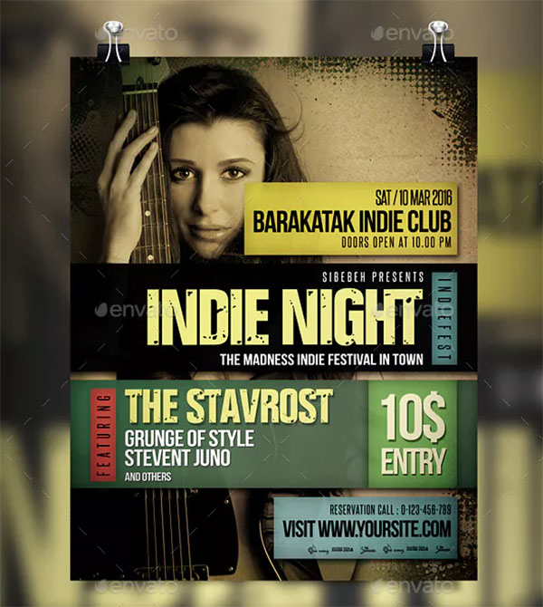 Indie Band Flyer & Poster PSD Template