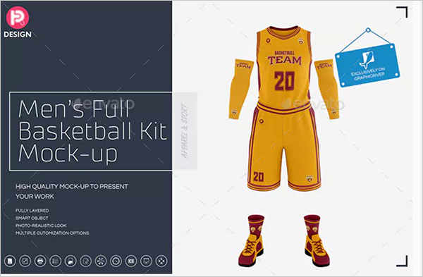 Men’s Full Basketball Kit Mockup