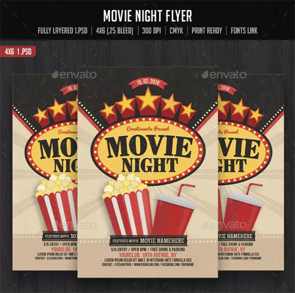 Movie Night Festival Flyer Template