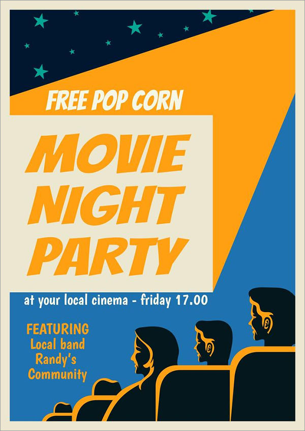 Free Movie Night Poster and Flyer