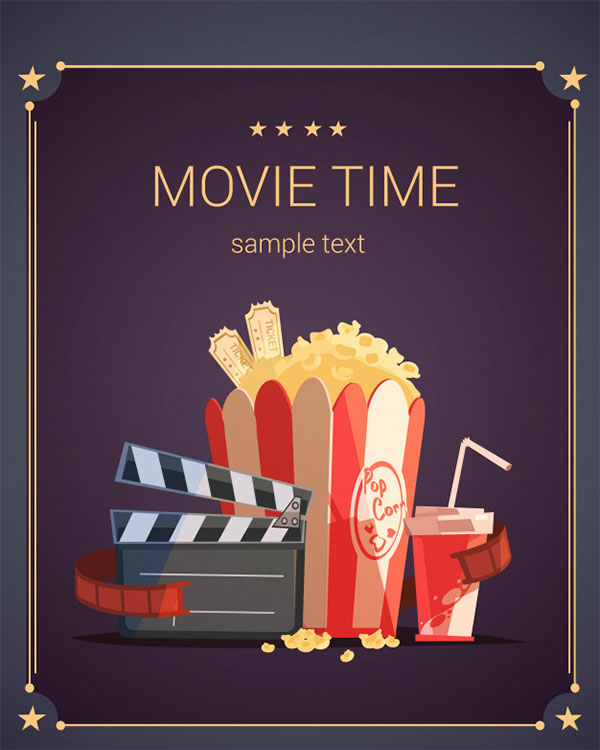 Movie Time Cartoon Poster Free Flyer and Poster