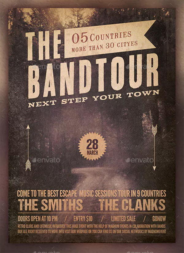 PSD Band Tour Flyer & Poster Template