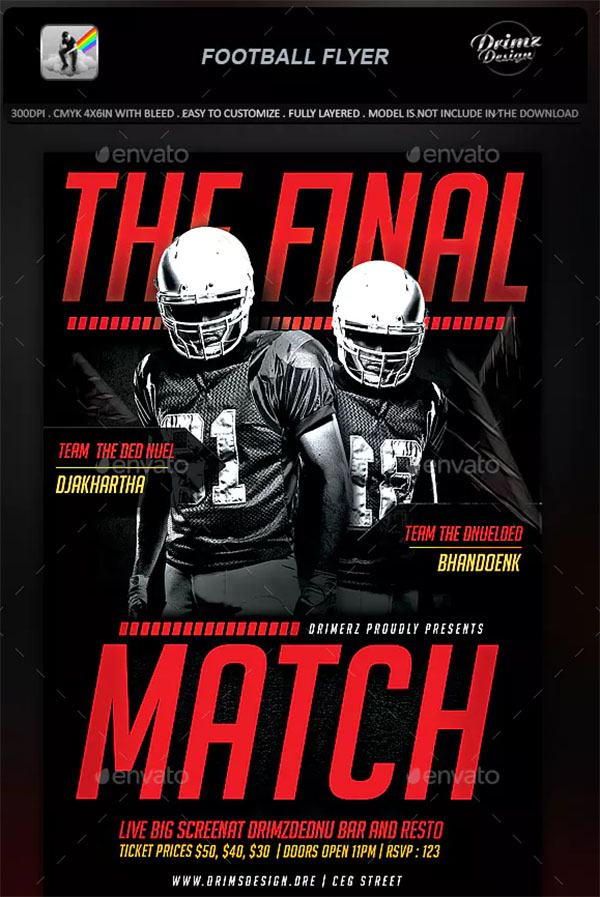 Print PSD Football Flyer