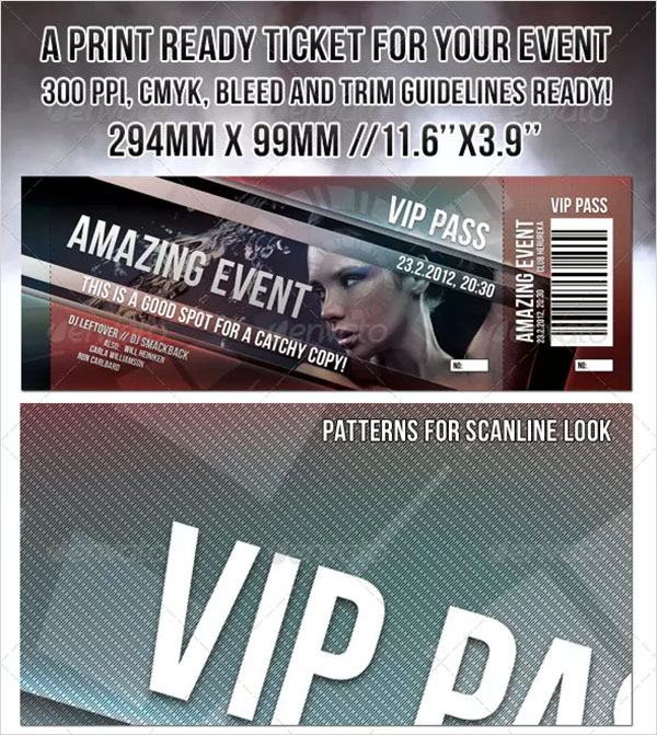 Print Ready Event Ticket Template