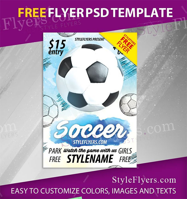 Soccer Free PSD Flyer Template