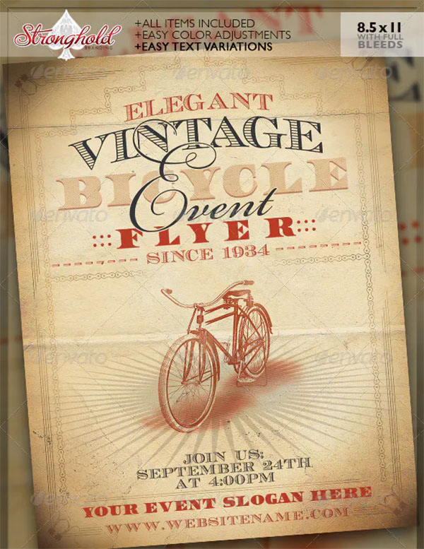Vintage Bicycle Event Flyer Template