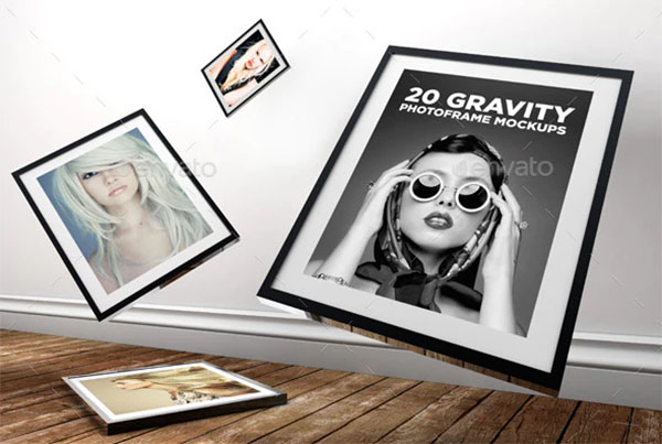 20 Gravity Photo Frame Mockups